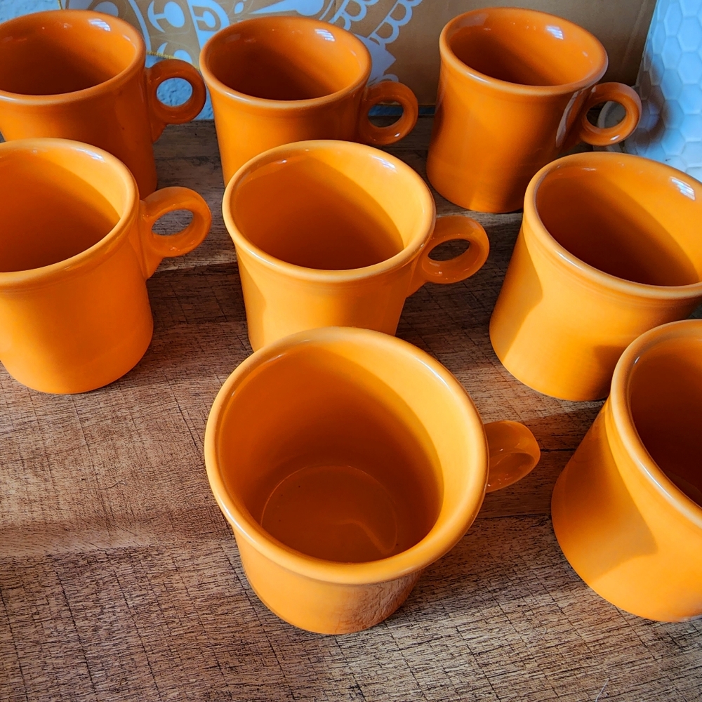 Fiestaware Mug set- Tangerine- Retired Style